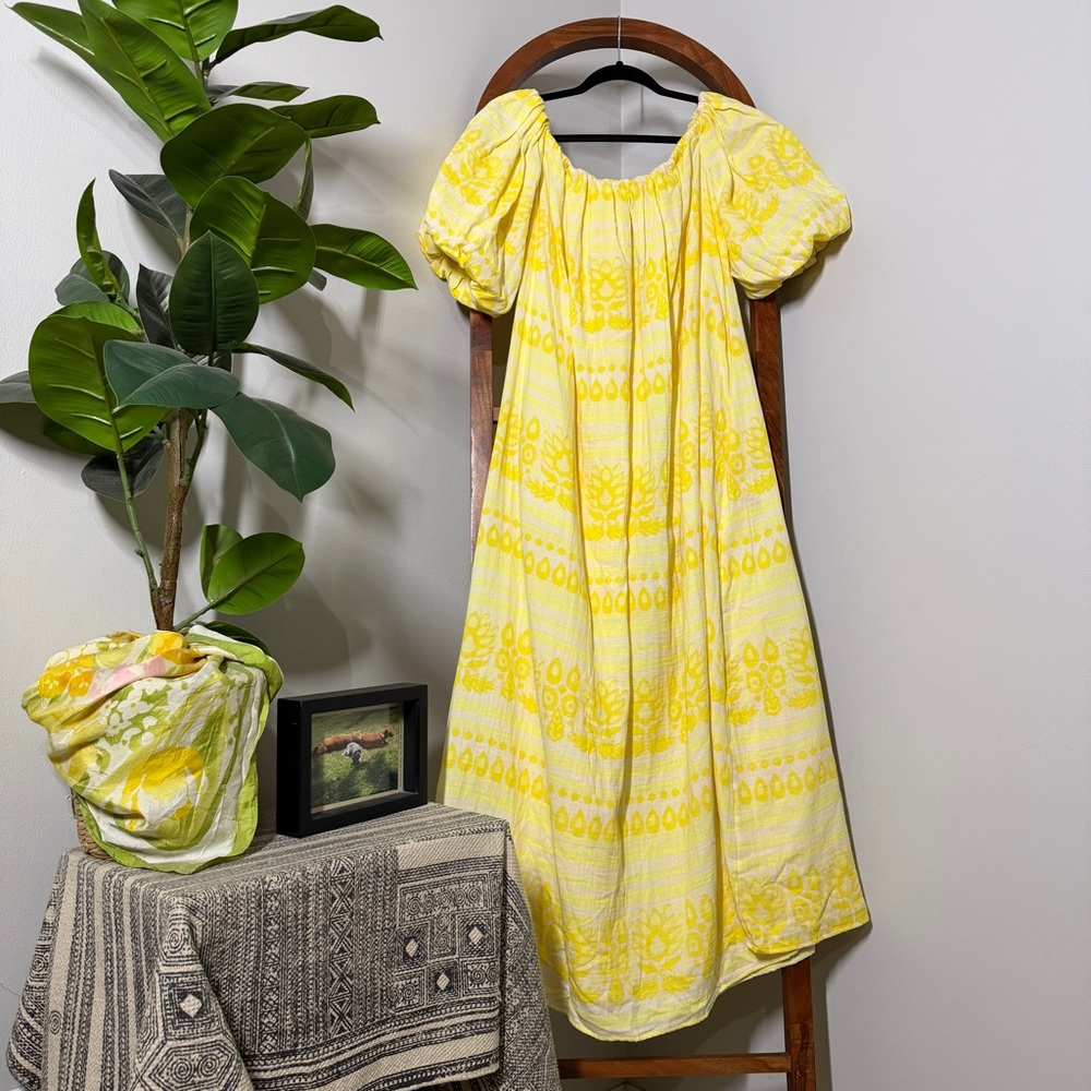Future Collective SMALL Floral Off The Shoulder Puff Sleeve Midi Dress NEW - Picture 4 of 11